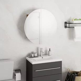 Lumarko Szafka łazienkowa z lustrem i LED, dąb, 40x40x17,5 cm - Szafki łazienkowe - miniaturka - grafika 1