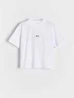 Koszulki dla chłopców - Reserved - T-shirt oversize z nadrukiem - biały - miniaturka - grafika 1