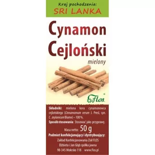 Flos CYNAMON CEJLOŃSKI MIELONY 50G - Przyprawy i zioła sypkie - miniaturka - grafika 1