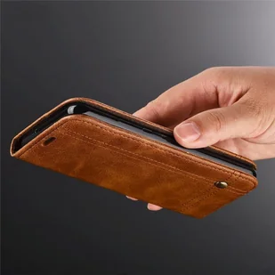 Etui na telefon komórkowy Etui ochronne na Apple iPhone XS Cover Wallet Case Brown - Etui i futerały do telefonów - miniaturka - grafika 1