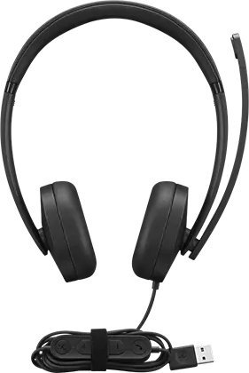 Lenovo Słuchawki USB-A Stereo Gen 2 Z mikrofonem z kablem Czarny