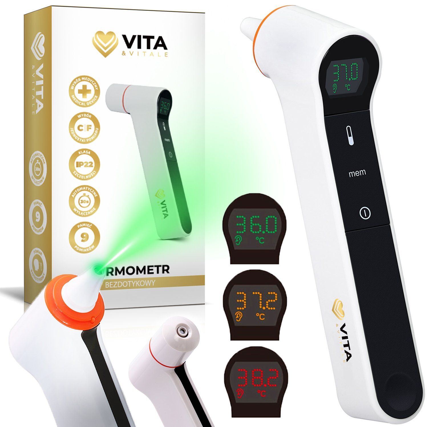 Termometr bezdotykowy lekarski Vita Vitale PG-IRT1603 medyczny na podczerwień