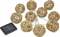 Lampy ogrodowe - Lampki solarne IDEENWELT z rattanu w kształcie kuli 4,25 m - miniaturka - grafika 1
