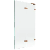 Parawany nawannowe - Mexen Lunar L parawan nawannowy 2-skrzydłowy prawy 100 x 150 cm, transparent, miedź szczotkowana - 897L-100-100-65-00-P - miniaturka - grafika 1