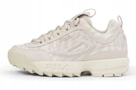 Sneakersy damskie - Buty Fila Disruptor damskie modne sportowe sneakersy ecru-różowe r. 37 - miniaturka - grafika 1