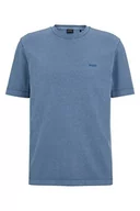 Koszulki męskie - BOSS Męski T-shirt Testructured Regular -Fit z bawełny jersey z nadrukiem logo, jasnoniebieski, XXL - miniaturka - grafika 1