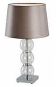 Lampy stojące - Lampka abażurowa ze szklaną ozdobną podstawą Argon Aldo 1x60W E27 brązowa 397 - wysyłka w 24h - miniaturka - grafika 1