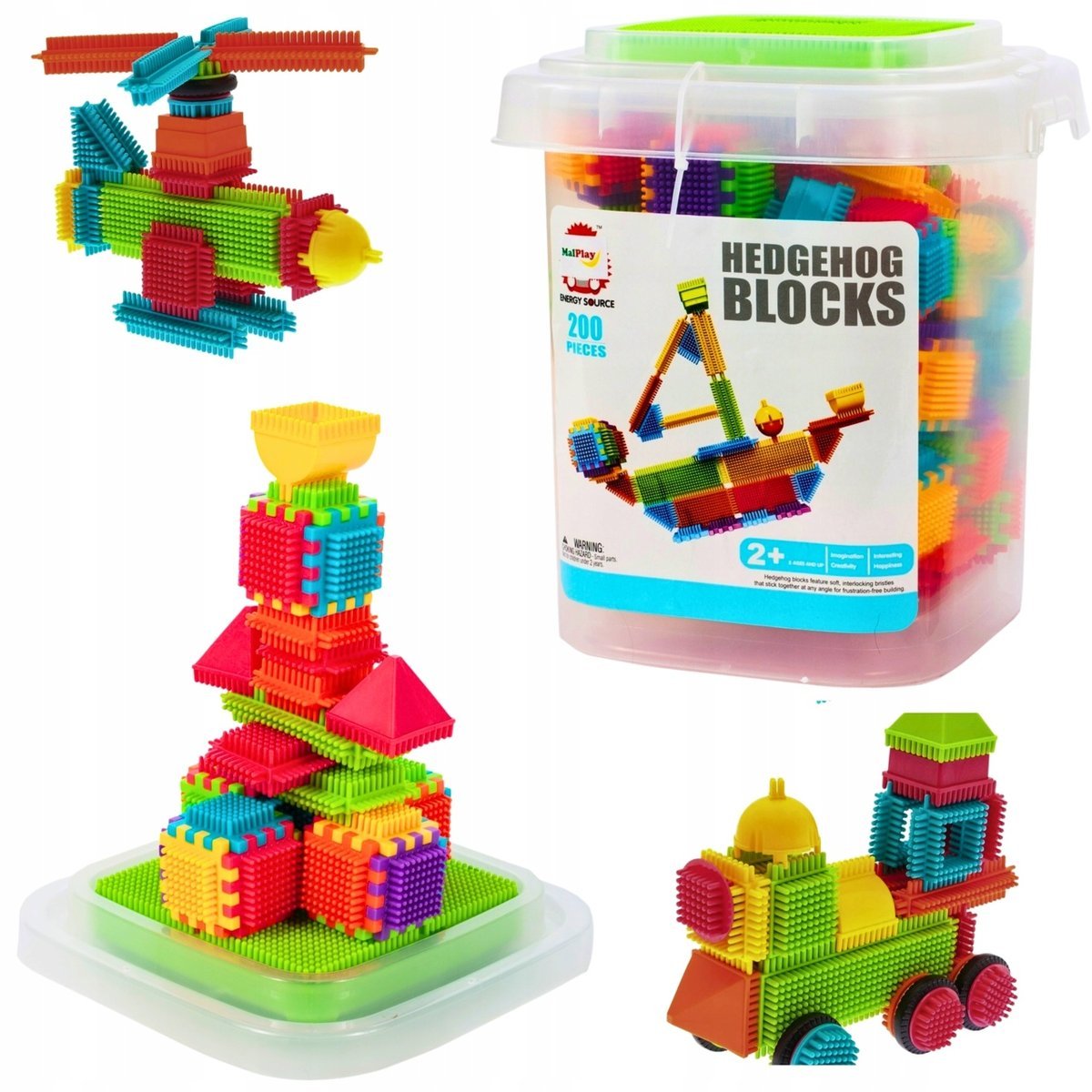 KLOCKI KONSTRUKCYJNE JEŻYKI WAFLE EDUKACYJNE 200el. PREZENT DZIECKA ŚWIĘTA