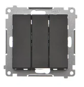 Wyłączniki światła i elektryczne - Wyłącznik potrójny z podświetleniem LED Simon 55 - czarny mat - miniaturka - grafika 1