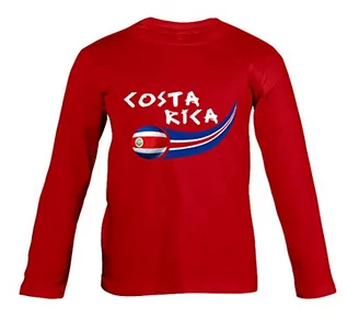 Koszulki dla chłopców - Supportershop supportershop 4 Shirt COSTA RICA L/S dzieci 4 chłopcy, czerwony, nr S (Producent rozmiar: 4 lata) 5060542522700 - grafika 1