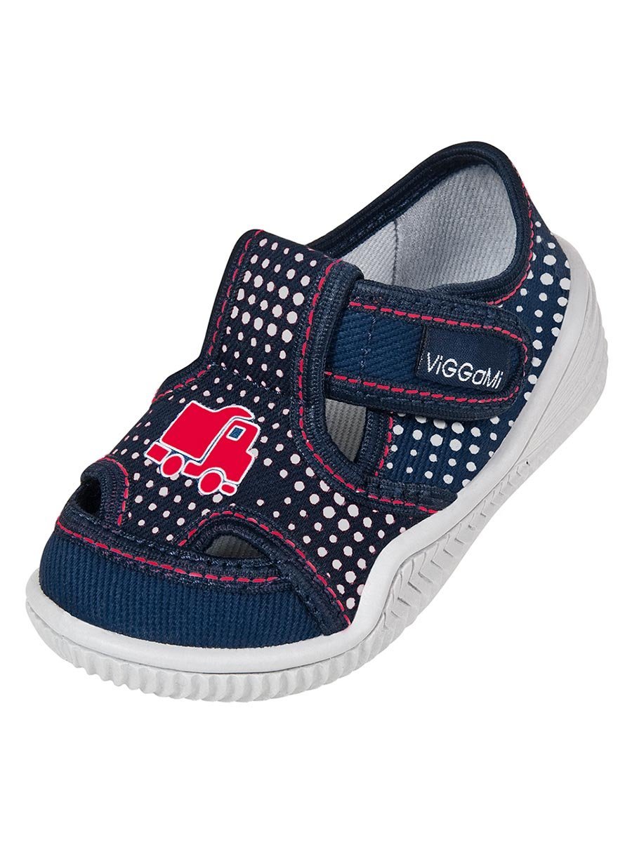 Niemowlęce kapcie w zanikające kropki granatowe Vi-GGa-Mi r.20