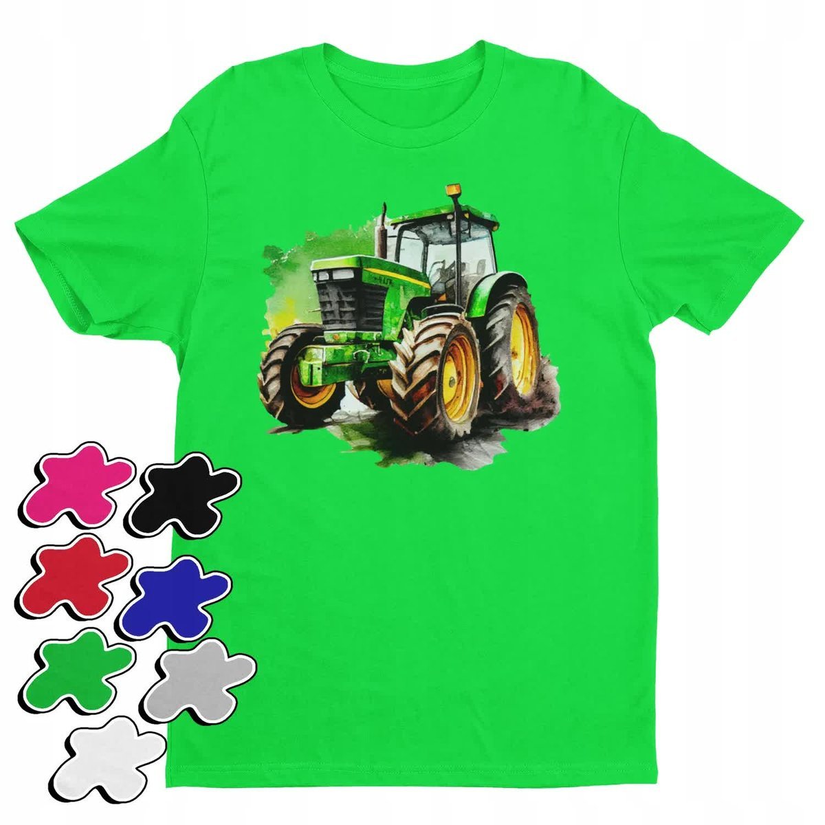 Koszulka T-Shirt Dziecięca Z Nadrukiem Traktor Dla Fana Wybór -M 134-140