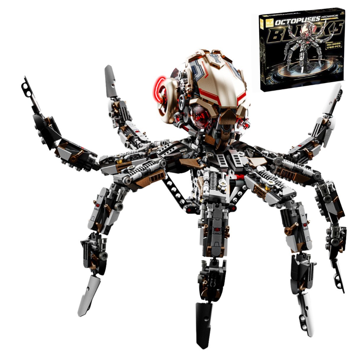 Klocki Technic MJI 13085 – Mechaniczna Ośmiornica LED, ruchome części 1768 el.