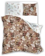 Pościel - Faro Pościel z mikrofibry 220x200 Harmony 7 kwiaty beżowa biała - miniaturka - grafika 1