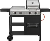 Grille gazowe - GRILL GAZOWY EL FUEGO BOSTON 3W1 PRZYSTAWKA DO PIZZY PLANCHA PŁYTA+REDUKTOR - miniaturka - grafika 1