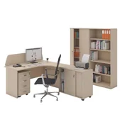 Zestawy mebli biurowych - Zestaw mebli biurowych MIRELLI A+, typ C, prawy, brzoza - miniaturka - grafika 1