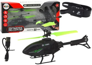 Helikopter Sterowany Dłonią Opaska Czarno-Zielony - Zabawki zdalnie sterowane - miniaturka - grafika 1