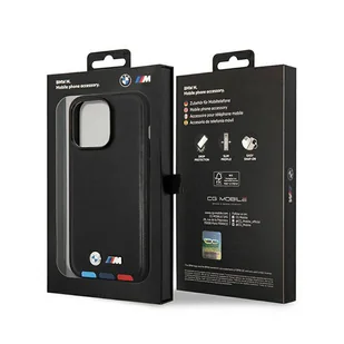 Etui BMW BMHMP14X22PTDK iPhone 14 Pro Max 6,7" czarny/black Leather Stamp Tricolor Magsafe - Etui i futerały do telefonów - miniaturka - grafika 7