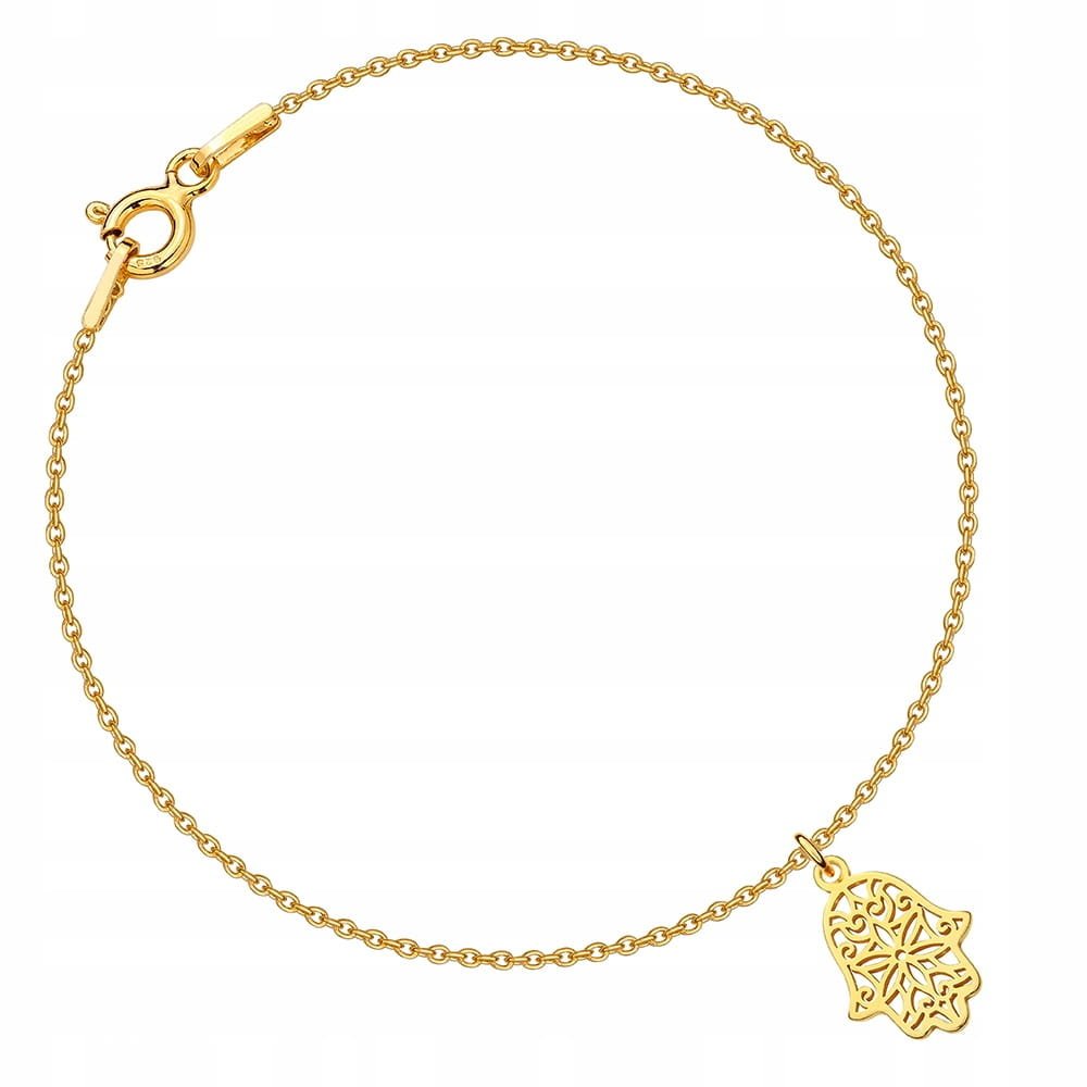 MYNESS Bransoletka pozłacana z ręką fatimy hamsa