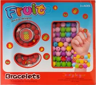 Prace ręczne dla dzieci - KORALIKI DO NAWLEKANIA BRANSOLETKI BIŻUTERIA OWOCE - miniaturka - grafika 1