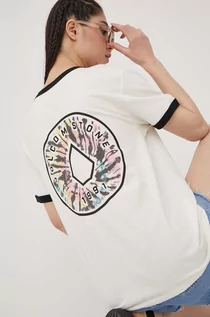 Koszulki i topy damskie - Volcom t-shirt bawełniany kolor biały - grafika 1