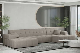 Sofa w kształcie U NIMES narożnik tkanina Neve ciemnobeżowy - Narożniki - miniaturka - grafika 1