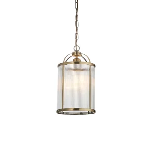 Wisząca lampa szklana Lambeth Ribbed 106710 na łańcuchu mosiądz - Lampy sufitowe - miniaturka - grafika 1