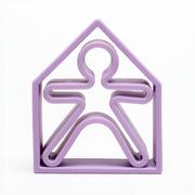 Zabawki interaktywne dla dzieci - Dena Dena: pastelowe silikonowe kształty Kid + House  (Fioletowy) - miniaturka - grafika 1