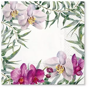 PAW Serwetki urodzinowe Elegancka Orchidea - 33 cm - 20 szt. TL704100 - Dekoracje i nakrycia stołu na imprezę - miniaturka - grafika 1