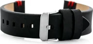 Akcesoria do smartwatchy - Pasek skórzany do zegarka W110 - czarny/czerwone - 20mm - miniaturka - grafika 1