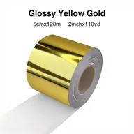 Rękodzieło - TEMU 1 Rolka Złotego Folii do Przenoszenia Ciepła dla Gorącego Stemplowania, Rzemiosła Skórzane, DIY Scrapbooking - 5cmx120m/2inx130yd Metaliczne - miniaturka - grafika 1