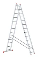 Drabiny - B2B Partner Dwuczęściowa drabina aluminiowa HOBBY, 2x13 szczebli , 6,18 m VEN.2013 - miniaturka - grafika 1