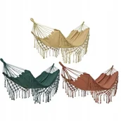 Hamaki - Hamak Ogrodowy Z Frędzlami Boho 290X100 Cm - miniaturka - grafika 1