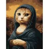 Malowanie po numerach - Ideyka Malowanie po numerach - Tajemnicza Kotka 30x40cm - miniaturka - grafika 1
