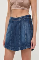 Spódnice - Guess spódnica jeansowa kolor granatowy mini prosta - miniaturka - grafika 1