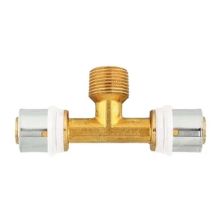 HERZ HERZ TRÓJNIK Z GWINTEM ZEWNĘTRZNYM RUROWYM ŚR: 26X3 - R 1/2 - 26X3 - P 7226 51 P 7226 51 - Łączniki, trójniki, kształtki - miniaturka - grafika 1