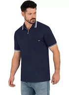Koszulki męskie - Trigema męska koszulka polo z zamkiem błyskawicznym, rozmiar XL, niebieski (navy 046) - miniaturka - grafika 1