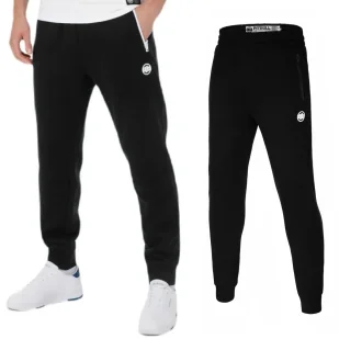 Spodnie dresowe Pit Bull New Brushed Fleece Group Hatton '24 - Czarne M - Odzież taktyczna i umundurowanie - miniaturka - grafika 1