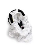 Koce i narzuty dla dzieci - Lulumi Kocyk do fotelika bambusowy 3-punktowy Marine - miniaturka - grafika 1