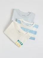 Bluzki dla niemowląt - Reserved - Bawełniany t-shirt 3 pack - złamana biel - miniaturka - grafika 1