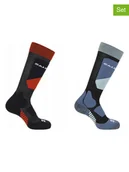 Skarpetki damskie - SALOMON Skarpety funkcyjne (2 pary) "Access JR" w kolorze czarno-niebiesko-czerwonym - miniaturka - grafika 1