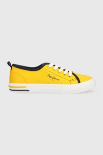 Buty dla dziewczynek - Pepe Jeans tenisówki dziecięce kolor żółty - grafika 1