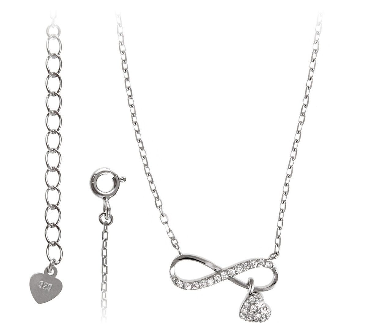Naszyjnik celebrytka nieskończoność serce fn338