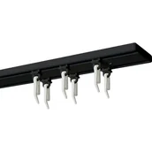 Karnisze - Szyna sufitowa DECASTYL z agrafkami podwójna 150 cm Czarny - miniaturka - grafika 1