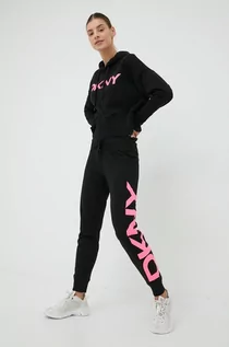Spodnie damskie - DKNY spodnie dresowe damskie kolor czarny z nadrukiem - - grafika 1