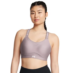 Biustonosz treningowy Under Armour UA Infinity High 2.0 Bra - beżowy - UNDER ARMOUR - Bielizna sportowa damska - miniaturka - grafika 1