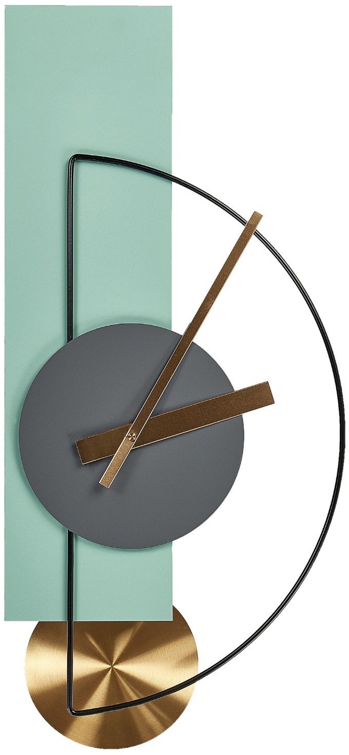 Beliani Zegar ścienny CEVINS 31 cm Metal Jasnozielony