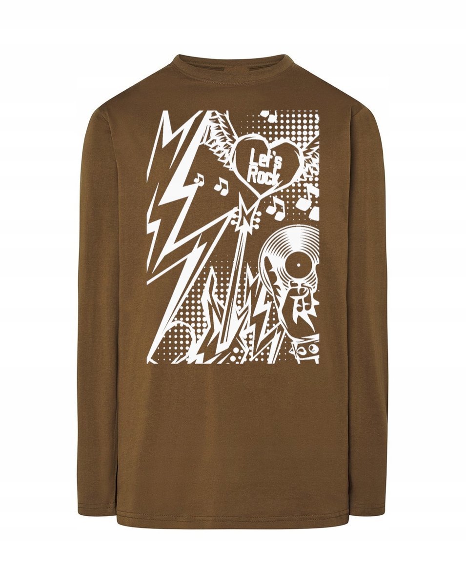 Longsleeve rockowy nadruk Let's Rock r.XXL