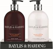 Zestawy kosmetyków damskich - Baylis & Harding Signature Mens Black Pepper & Ginseng 2 Bot - Zestaw mydło i krem do rąk 1000 ml - miniaturka - grafika 1