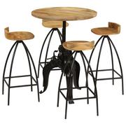 Stoły z krzesłami - vidaXL Zestaw mebli barowych, 5 elementów, lite drewno mango - miniaturka - grafika 1